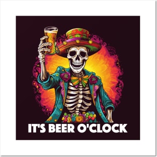 It's Beer O'Clock Design, with White Lettering Posters and Art